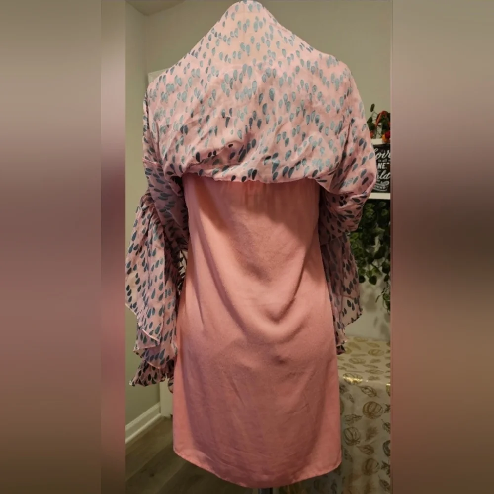 Saloni Pixie Mini Pink and Green Patterned Women's Dress Sz 6 - Picture 8 of 16